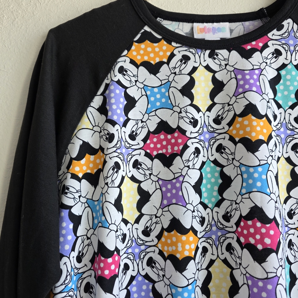 LuLaRoe Black and White Disney Minnie Shirt